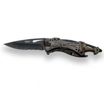 Navaja de rescate táctica JKR0724 con mango de aluminio, hoja de 8,5 cm y múltiples funciones