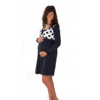 Camisa de Noche Azul con Lunares M/L Premamá