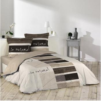 Juego de cama 3 piezas 200 x 200 cm algodón 42 hilos So Natural beige