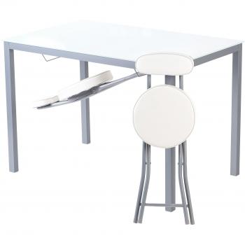 Portus Amigo - Mesa de cocina fija, 110 x 70 cm, color blanco