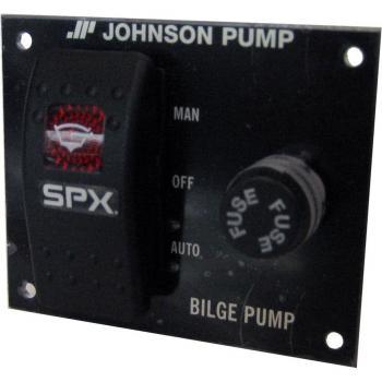 JOHNSON PUMP 82044 3 WAY BILGE CONTROL - 12V; Type: Bilge Pump Switch; Characteristics: 3-Way On/Off Switch, Voltage: 12 Volt, Color: Matte Black