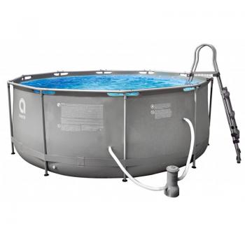 Piscina desmontable AVENLI Redonda de 360 cm de diámetro y 122 cm de altura con depuradora de cartucho (2006 L/h), escalera, base protectora, cubierta de piscina, capacidad de agua: