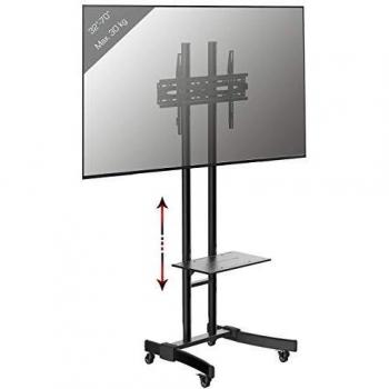 Soporte TV Universal B-MS 190, Altura Ajustable, Ruedas, Color Negro (30 kg, 30-70 pulgadas)