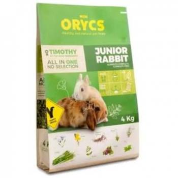 MiniOrycs Junior Rabbit 4 kg - Alimento Natural para Conejos Junior, 4 kg