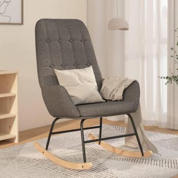 Silla mecedora de tela gris claro vidaXL