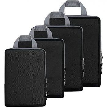 Amazon Brand - Eono Organizadores de Viaje de compresión expandibles, Impermeable Organizador de Maleta, Cubos de Embalaje, Compression Packing Cubes - Malla, 4-Set