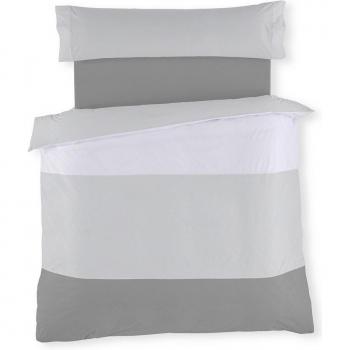 Conjunto de funda nórdica Estela Dúo en tonos blanco y gris para cama de 180 cm - 3 piezas