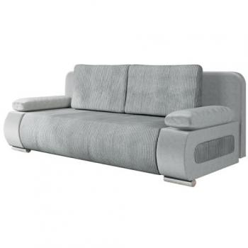 Sofá-cama Comfivo 144 con caja de ropa de cama, color gris, dimensiones 200 x 77 x 92 cm