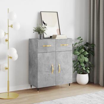 Aparador de madera de ingeniería 69,5x34x90 cm en color gris hormigón, mueble de almacenaje para salón, buffet, armario auxiliar y armario de almacenamiento