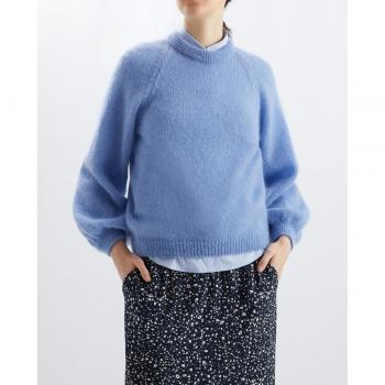 Jersey de Punto Fit Loose con Manga Abullonada