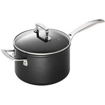Le Creuset Cazo de aluminio antiadherente, Ø 16 cm, Libre de PFOA, Para todas las fuentes de calor, incluso la inducción, Antracita/Plateado