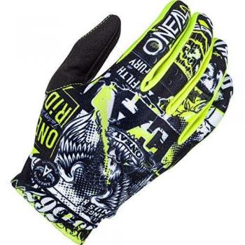 Guantes de Motocross Oneal Matrix Attack 2 - Negro Amarillo - Talla S