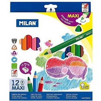 Caja 12 lápices de colores MAXI triangulares + sacapuntas