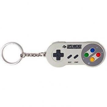 Nintendo Super Controller - Llavero de goma 3D, color gris, 16 cm