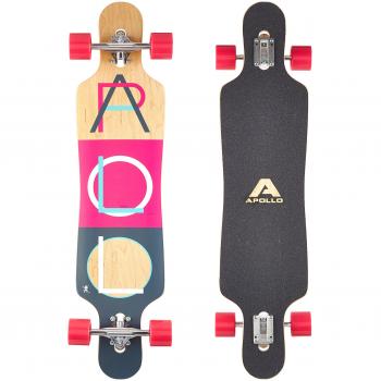 Apollo Longboard Supernova Special Edition Tabla Completa con rodamiento de Bolas High Speed ABEC Incl. Skate T-Tool, Drop Through Freeride Skate Cruiser Boards