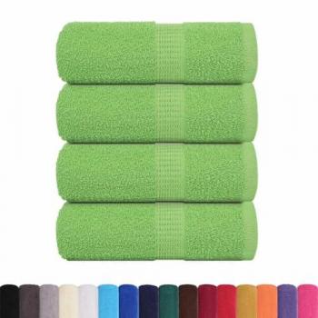 Toallas de Jabón 4 Piezas Verde Manzana 30x30 cm 360 gsm 100% Algodón
