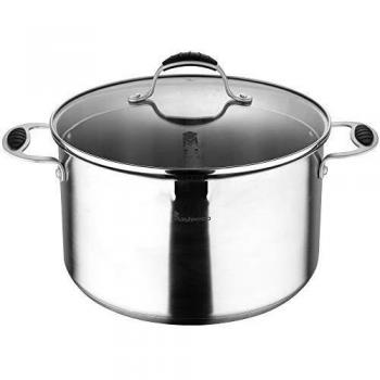 MasterPro Foodies | Olla de Cocina con Tapa de Cristal | Capacidad de 9,8L | Olla de Acero Inoxidable