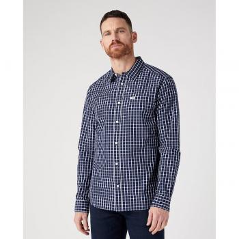 Camisa Wrangler Cuadros Azul Marino | Diseño 1Pocket Shirt