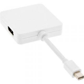 Adaptador InLine® Mini DisplayPort a HDMI/DVI/DisplayPort, Blanco con Docking Station y USB Hub