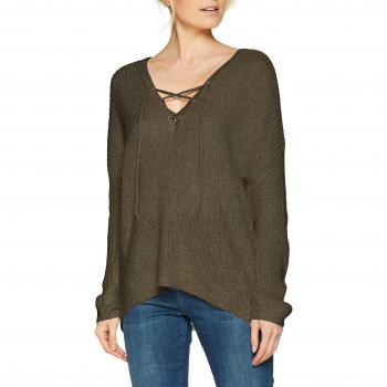 ONLY NOS Onlpeyton L/s Lace Up Pullover Knt Noos, suéter para Mujer, Verde