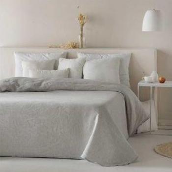 Colcha Jacquard Reversible Aura Gris 235X270 Cm
