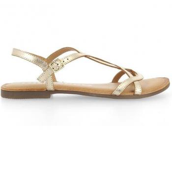 Sandalia Plana Gioseppo 69113-p Oro - Sandalias de mujer con cierre de hebilla al tobillo en color dorado