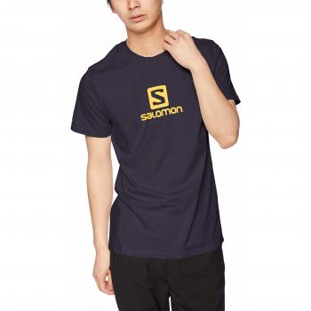 Salomon Coton Logo SS tee T-Shirt, Hombre, Night Sky, L