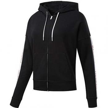 Reebok Te Linear Logo Fullzip Sudadera, Mujer, Negro, 2XL
