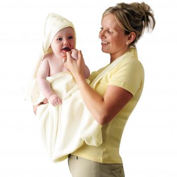 Clevamama Apron Baby Bath Towel with Hood - Splash n’ Wrap