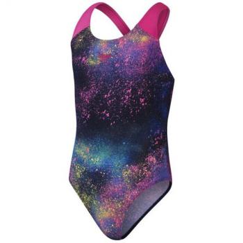Bañador de niña Speedo Digital Allover Splashback Negro/Rosa acampanado/Bolt 11-12 años