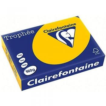 Papel multifuncional Clairefontaine Trophée A4 (210x297 mm), 160 g/m², para impresora y copias, color soleado