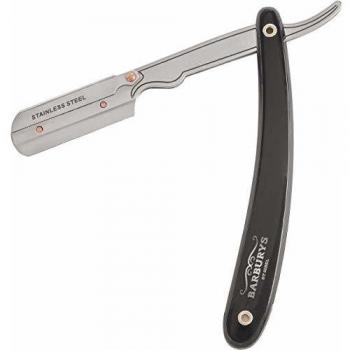 Navaja de Afeitar Profesional Barburys Gentleness Negra con Mango de Plástico