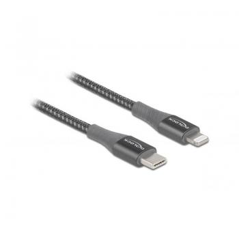Cable de carga y sincronización USB-C a Lightning, 0.5m, gris, MFi para iPhone/iPad