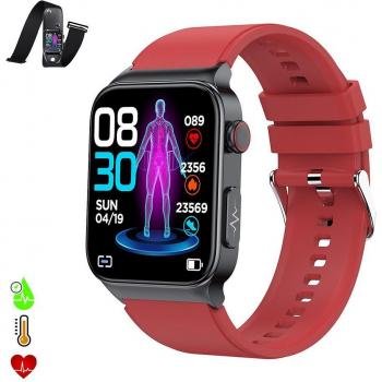 Smartwatch E500 con detección de glucosa en sangre, monitor de tensión y O2. ECG con medición en pecho