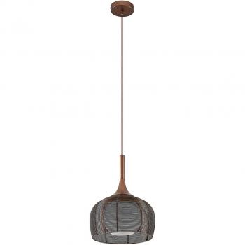 Lámpara colgante Tetira de Lucande, 1 luz, 30 cm, color marrón, hecha de metal, para salón y comedor, con casquillo E27