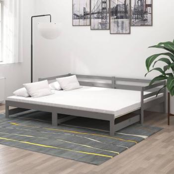 Sofá cama extraíble Día y Noche de madera maciza de pino gris 2x(90x200) cm