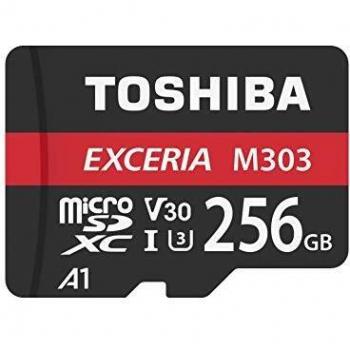 Toshiba M303 tarjeta de memoria MicroSDXC de 256 GB, 98 MB/s, Clase 10, UHS-I, U3, V30, A1, adaptador incluido)