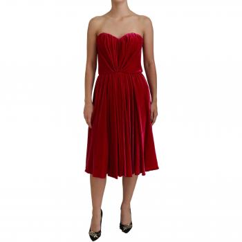 Pink Viscose Stretch Strapless A-line Dress - IT40|S, Dolce & Gabbana, Pink female, Sizes: XS