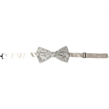 Dolce & Gabbana White Polka Dot Polyester Bow Tie for Men, Size: ONE SIZE