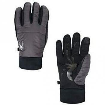 Spyder Guantes híbridos Glissade para hombre, negro/negro/negro, XL