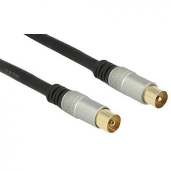 Cable de Antena IEC Macho a IEC Hembra RG-6/U Cuádruple Blindaje 3 m Color Negro Premium