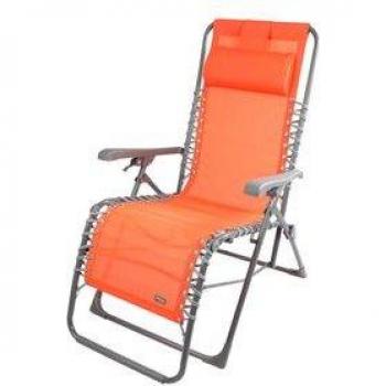 Tumbona Aktive Garden Plegable Con Reposacabezas Sensación Flotante Naranja