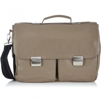 Bugatti Bags George Aktentasche, medium, 42 x 30 x 13 - Bolso de mano de cuero unisex, color gris, talla 42x30x13 cm