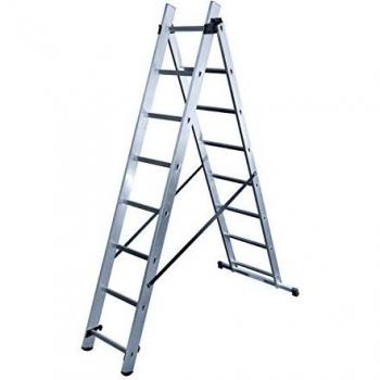 Escalera transformable de aluminio Hailo HobbyStep 2x8 peldaños 4,5m