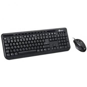 Kit HEDEN Teclado Multimedia con Cable y Ratón Óptico 1200 DPI - Negro