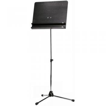 König & Meyer 118/3 Orchestra Music Stand with Chrome Base and Black Wooden Desk