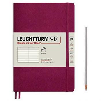 Leuchtturm1917 A5 Softcover Notebook - 123 Numbered Ruled Pages - Port Red