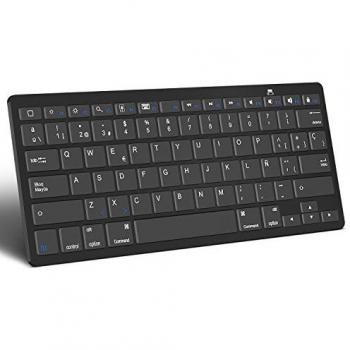 OMOTON Bluetooth Teclado Español con Sistema iOS/iPadOS, Compatible con iPad 8 10.2, iPad Air 4 2020, iPad 9.7, iPad 10.5, iPad 12.9 - Negro