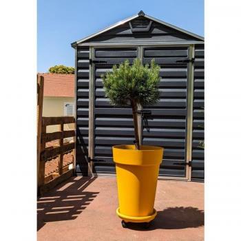 Maceta Riss RIV3580794153368 - Maceta de cerámica, diseño moderno, color blanco, diámetro de 30 cm, altura de 25 cm, ideal para plantas interiores y exteriores