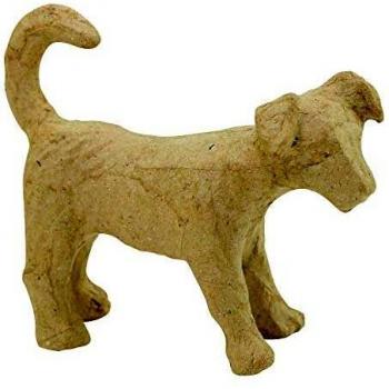 Perro Jack Russell decorativo - Papel maché - 11,5 x 10,5 x 5 cm